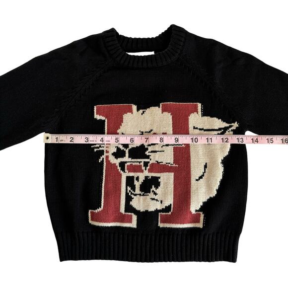 Honor The Gift Kids Panther Mascot Black & Red Crewneck Knit Sweater Size 3-4 - Picture 2 of 6